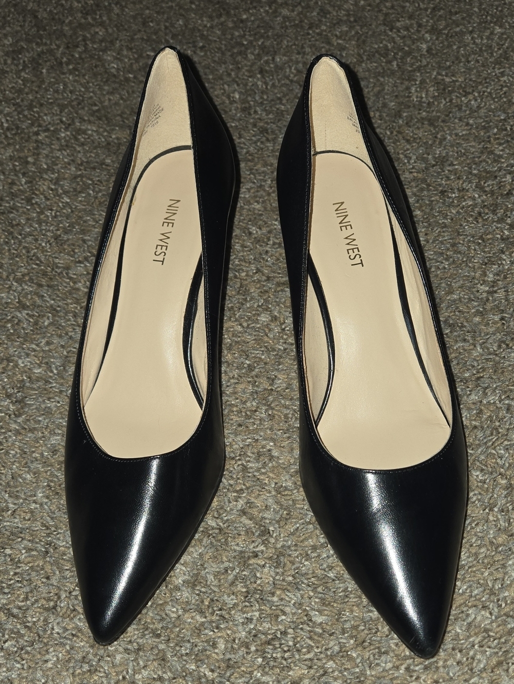 Nine West Women's Black Pointed-Toe Pumps, Leather